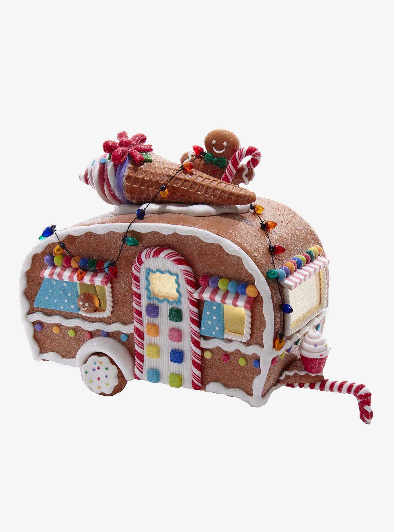 Light-Up Gingerbread Food Truck Table Piece, , hi-res