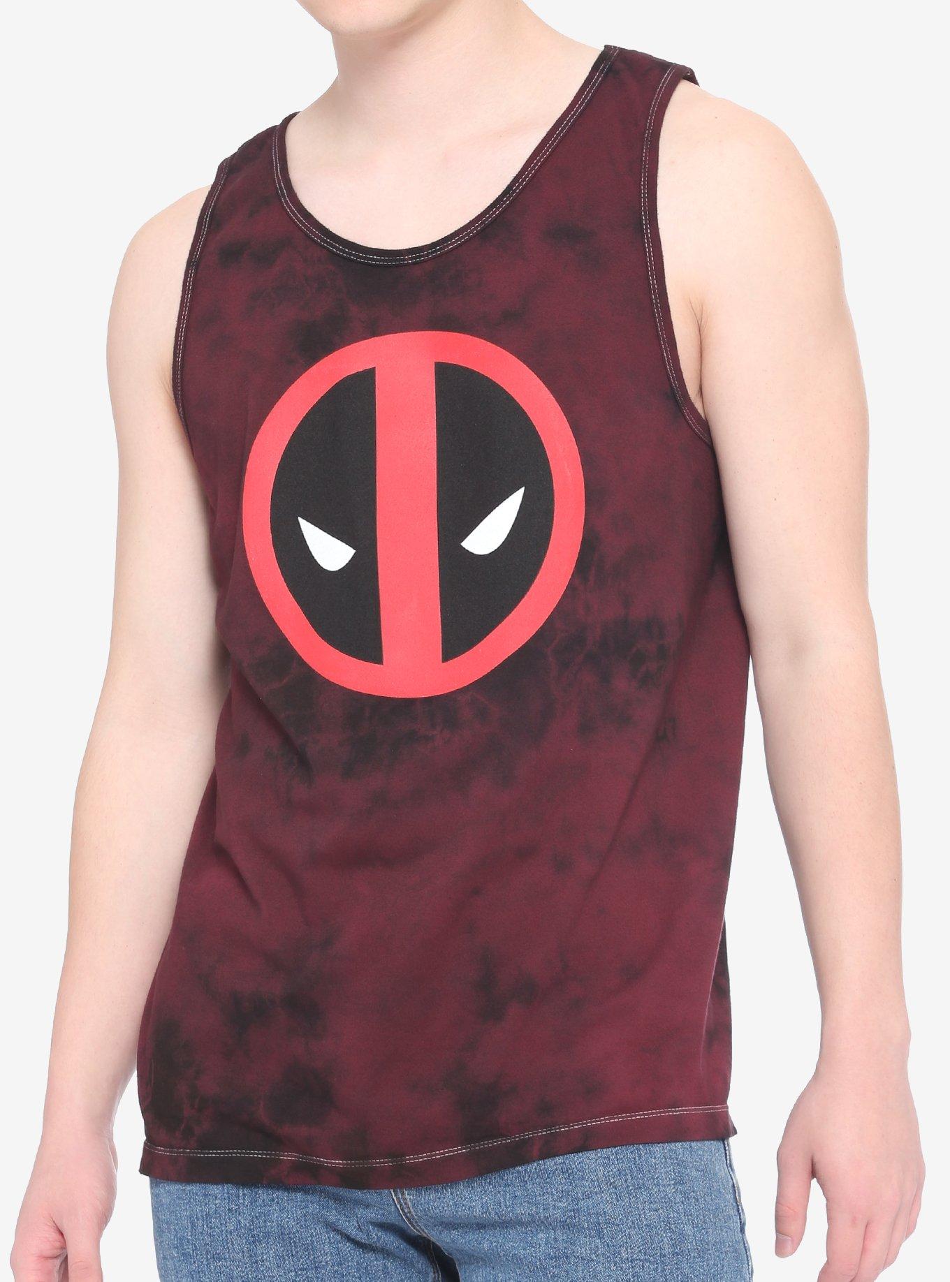 Deadpool Red & Black Tie-Dye Tank Top, MULTI, hi-res