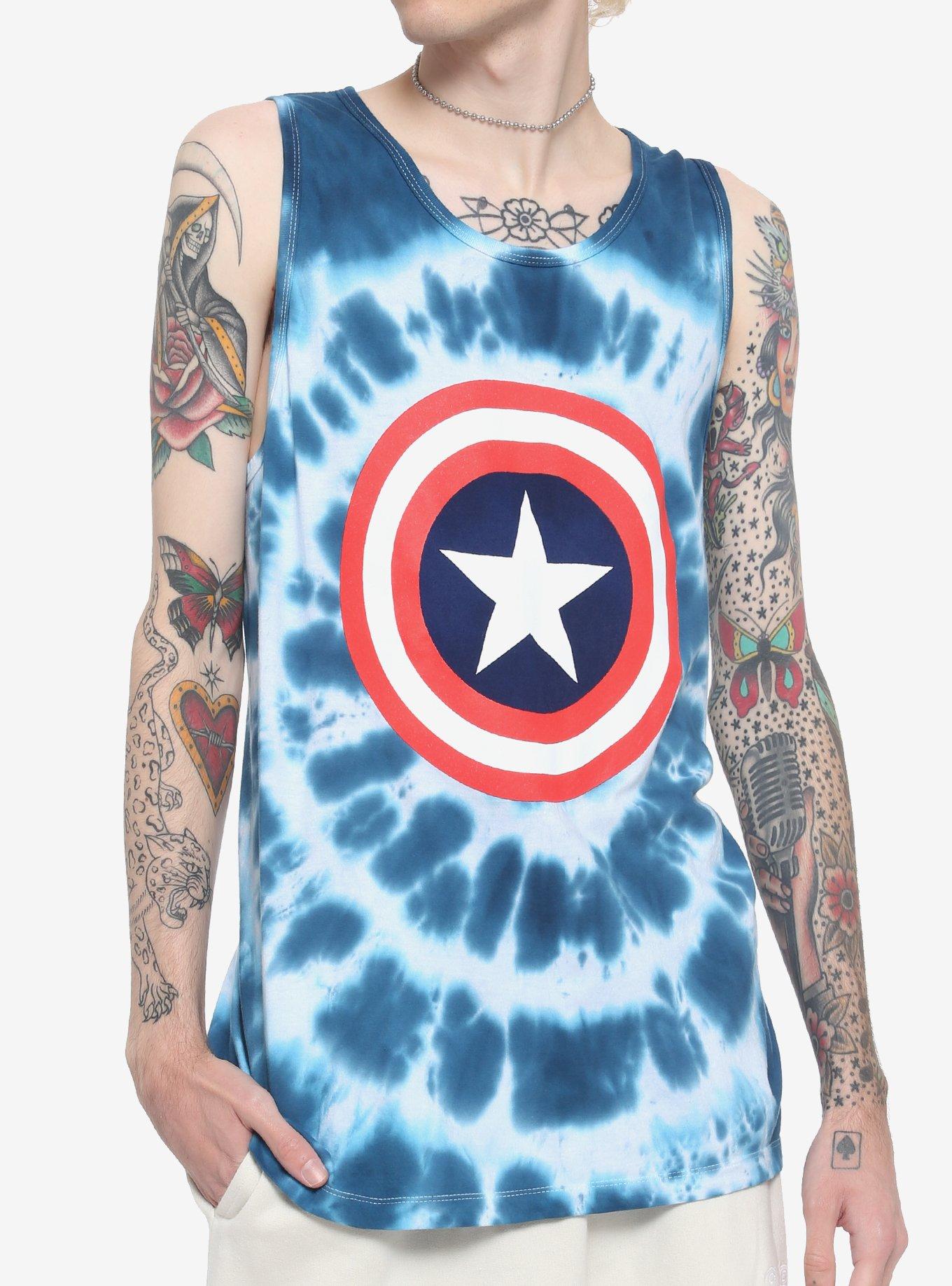 Marvel Captain America Shield Tie-Dye Tank Top, MULTI, hi-res