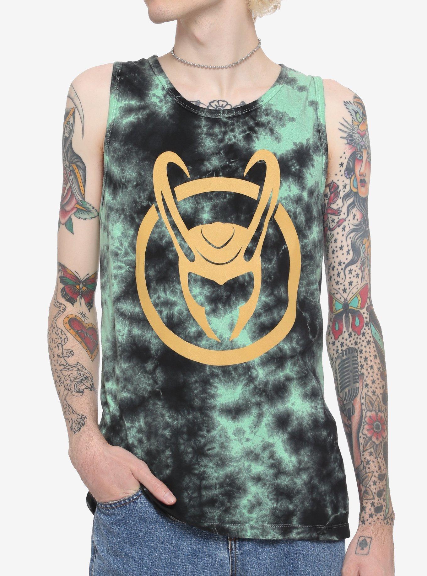 Marvel Loki Helmet Tie-Dye Tank Top, MULTI, hi-res view 1