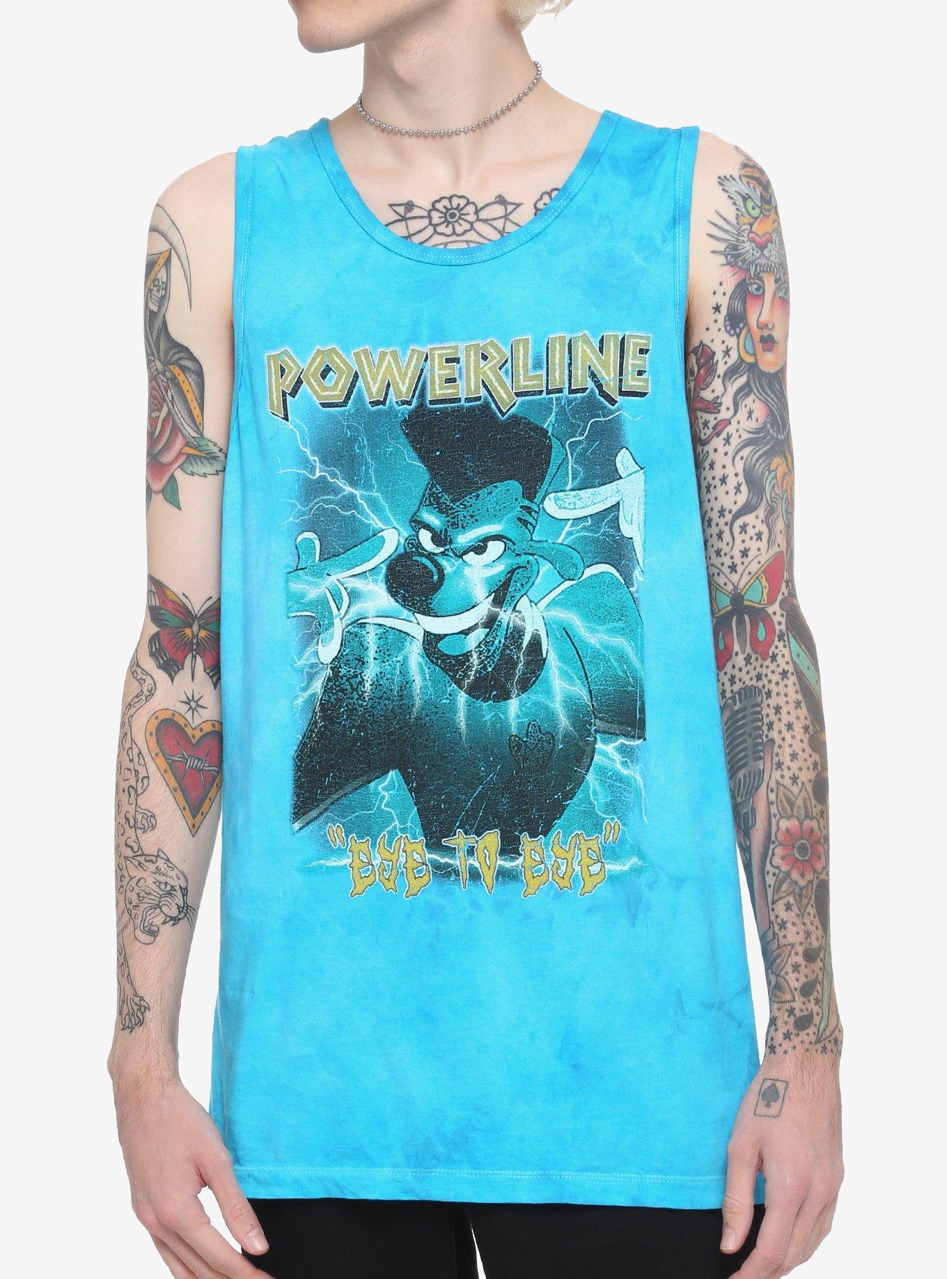 Disney A Goofy Movie Powerline Turquoise Tie-Dye Tank Top, MULTI, hi-res