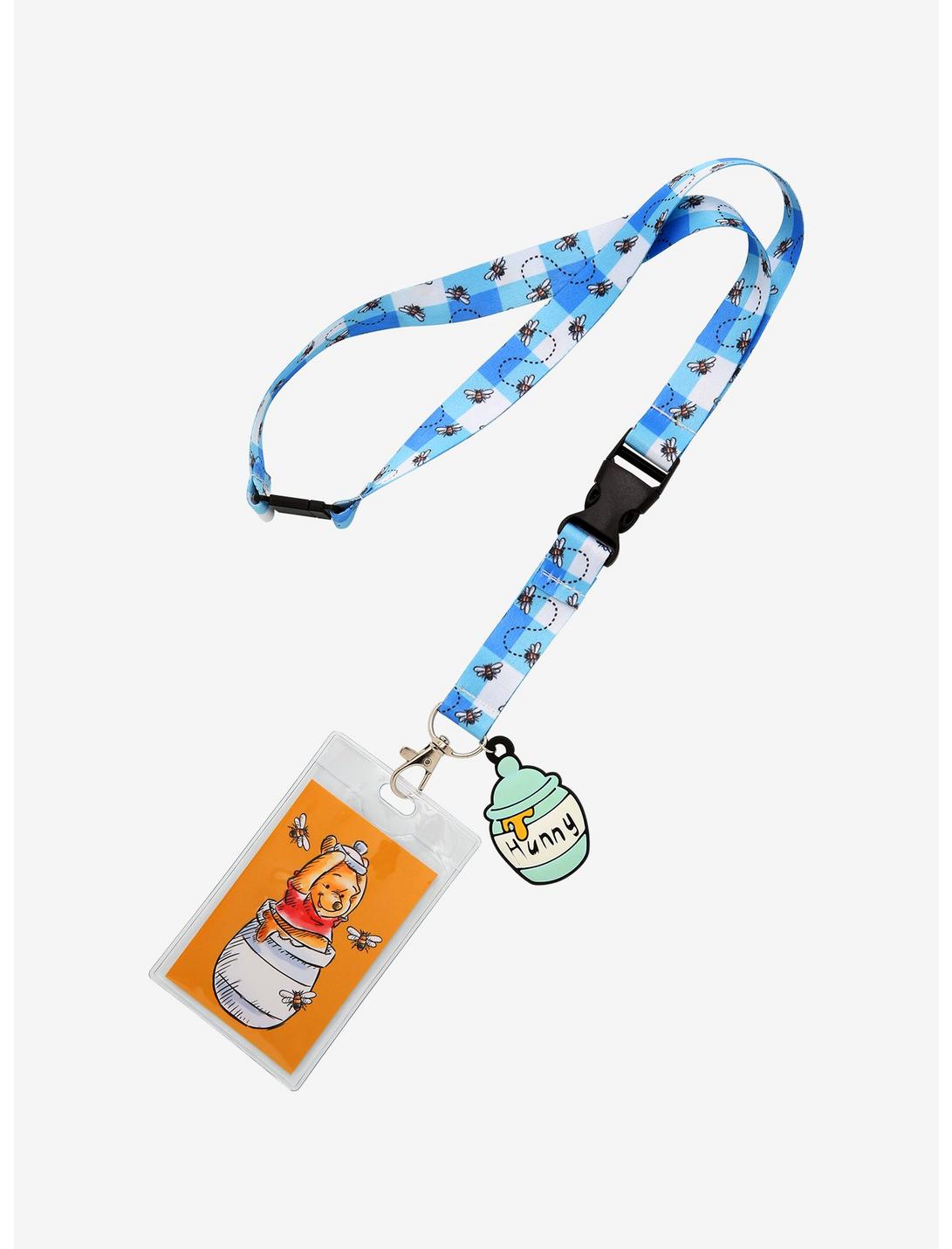Disney Winnie the Pooh Bees Gingham Lanyard - BoxLunch Exclusive, , hi-res
