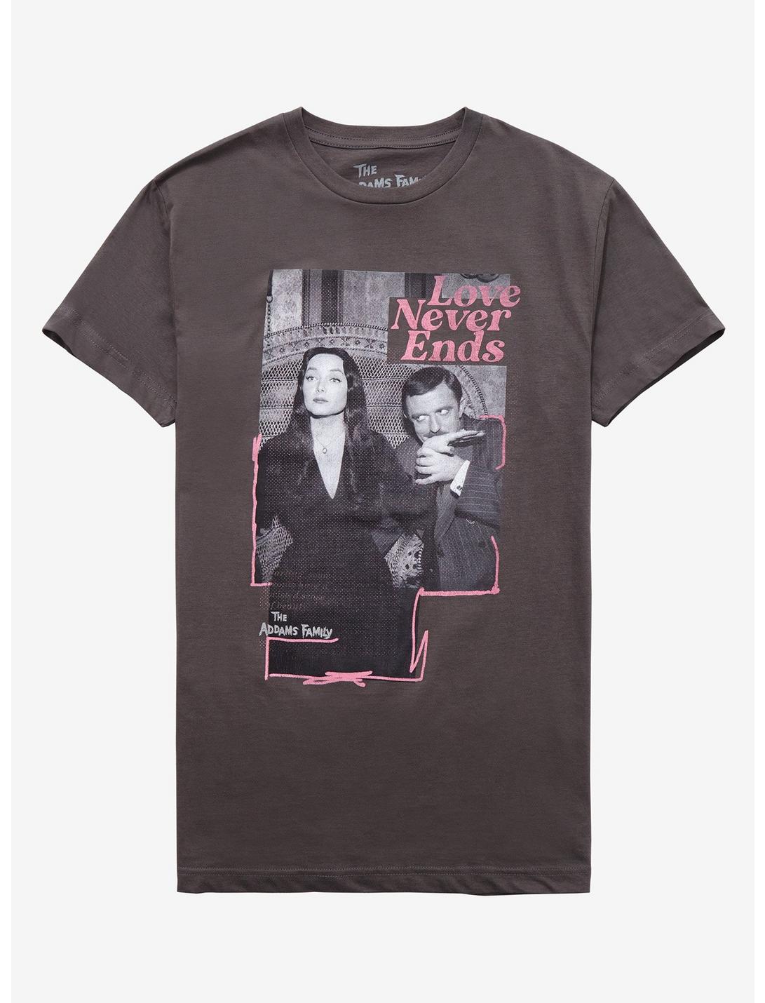 The Addams Family Love Never Ends Boyfriend Fit Girls T-Shirt, MULTI, hi-res