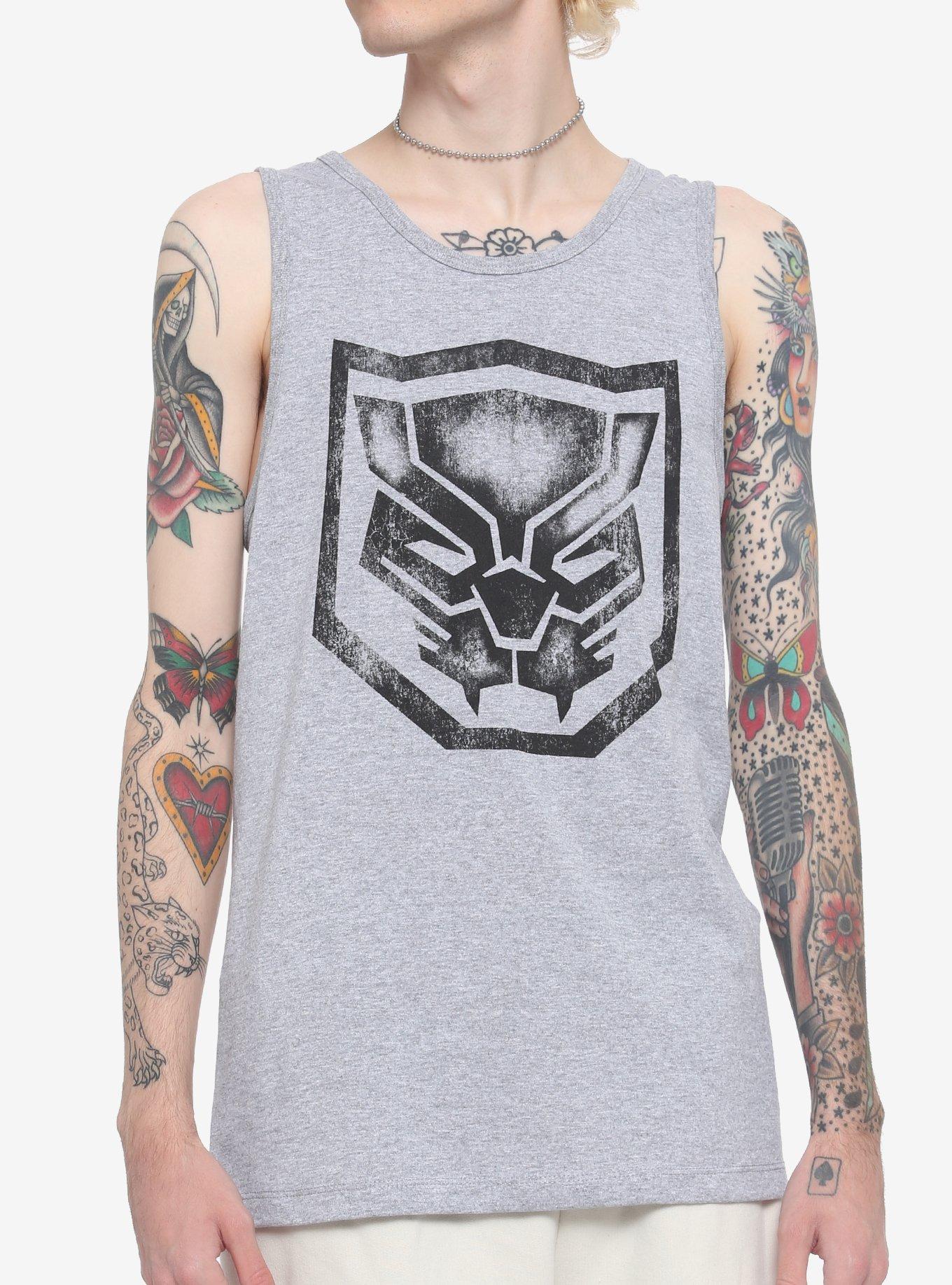 Marvel Black Panther Logo Tank Top, BLACK, hi-res