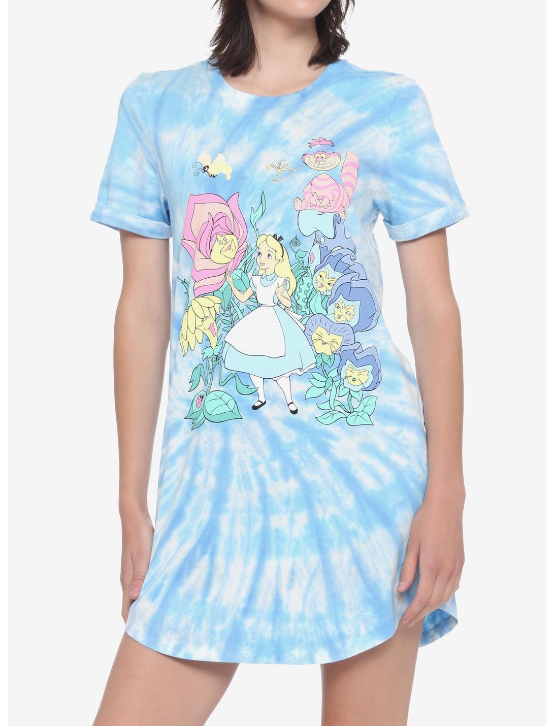 Disney Alice In Wonderland Group Tie-Dye T-Shirt Dress, MULTI, hi-res