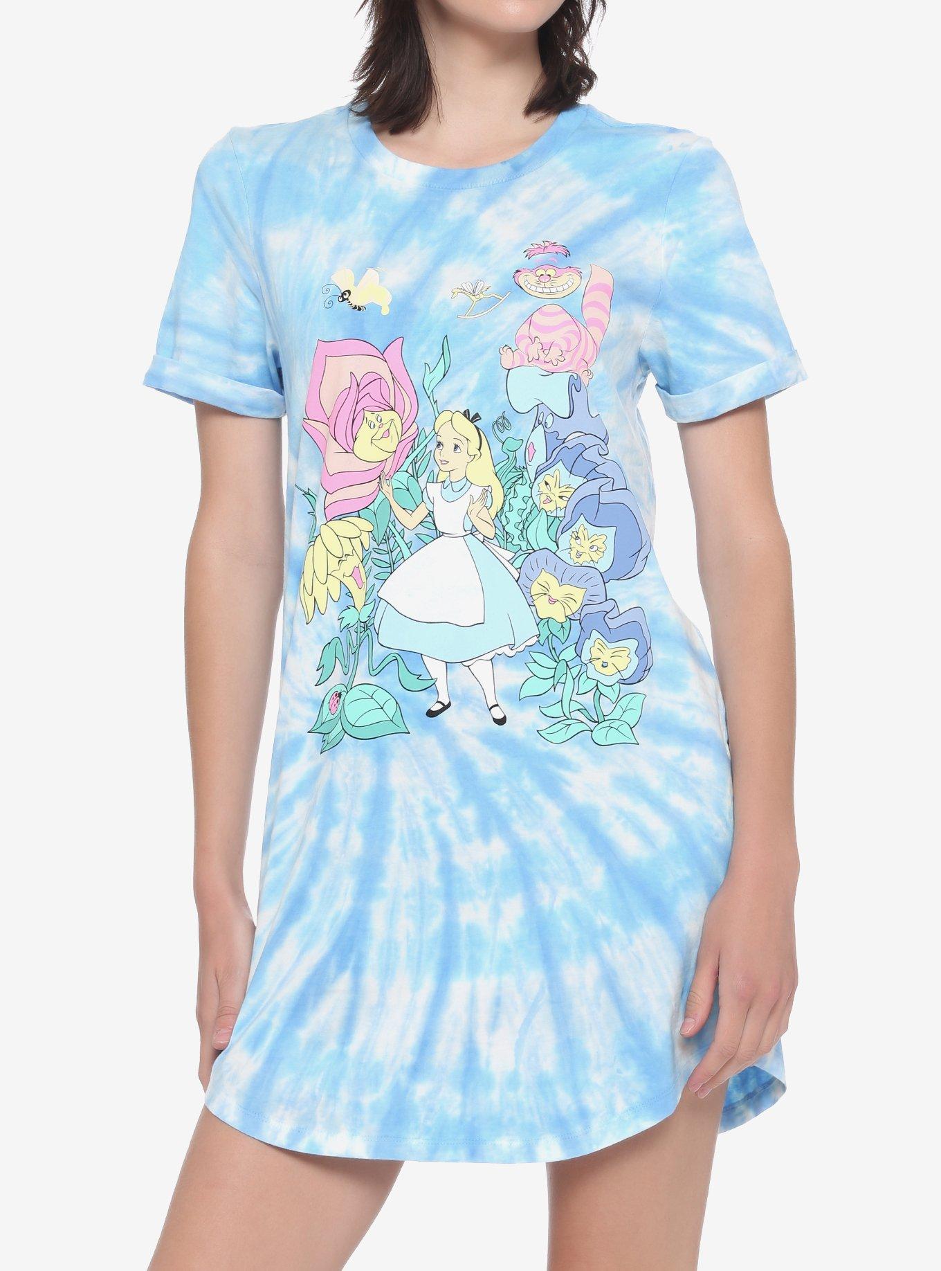 Disney Alice In Wonderland Group Tie-Dye T-Shirt Dress, MULTI, hi-res