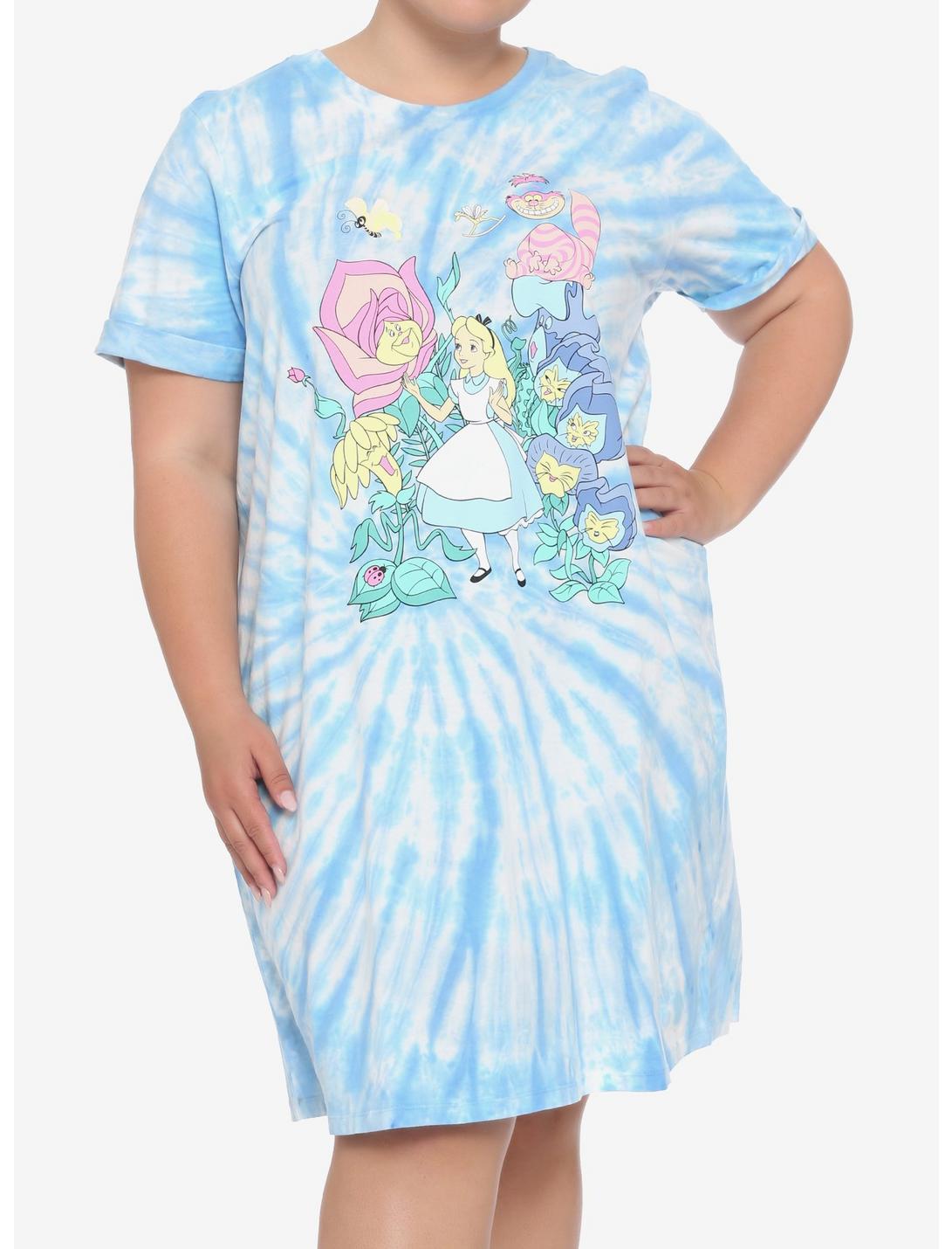 Disney Alice In Wonderland Group Tie-Dye T-Shirt Dress Plus Size, MULTI, hi-res