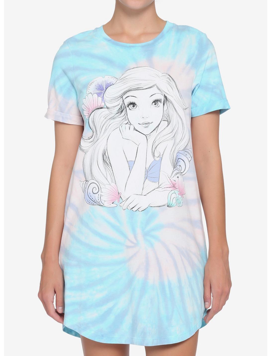 Disney The Little Mermaid Sketch Ariel Tie-Dye T-Shirt Dress, MULTI, hi-res