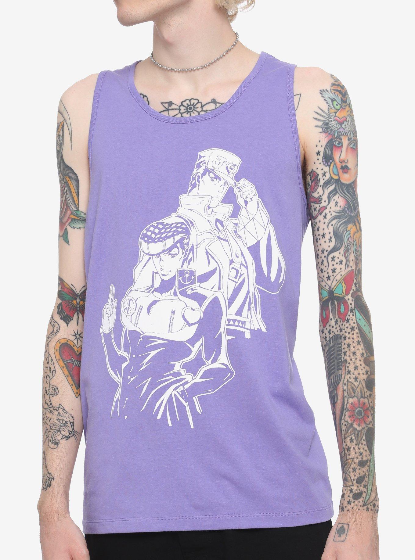 JoJo's Bizarre Adventure Jotaro & Josuke Tank Top, WHITE, hi-res