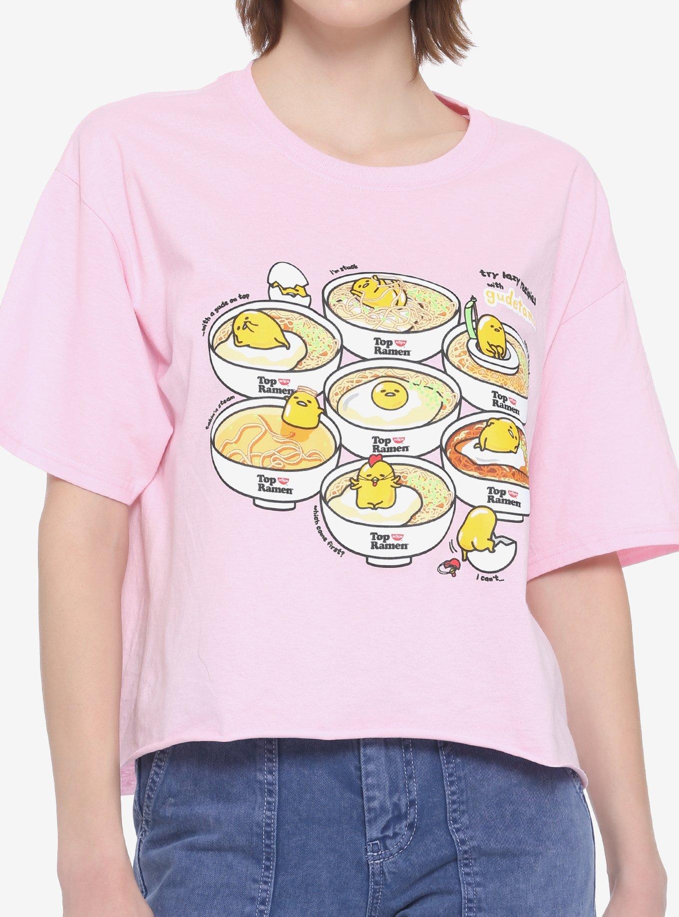 Nissin Top Ramen x Gudetama Lazy Recipes Girls Crop T-Shirt | Hot Topic