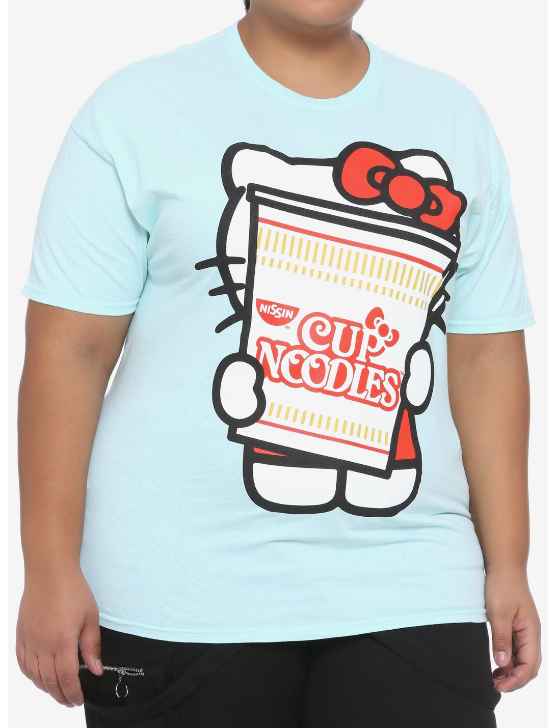 Nissin Cup Noodles X Hello Kitty Hiding Boyfriend Fit Girls T-Shirt Plus Size, MULTI, hi-res
