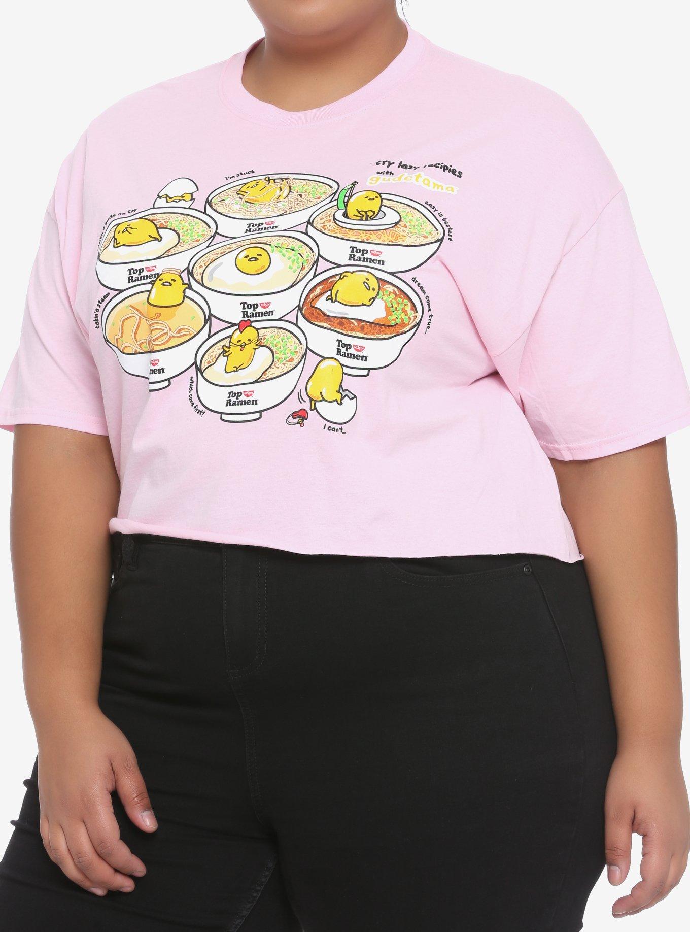 Nissin Top Ramen x Gudetama Lazy Recipes Girls Crop T-Shirt Plus Size, MULTI, hi-res