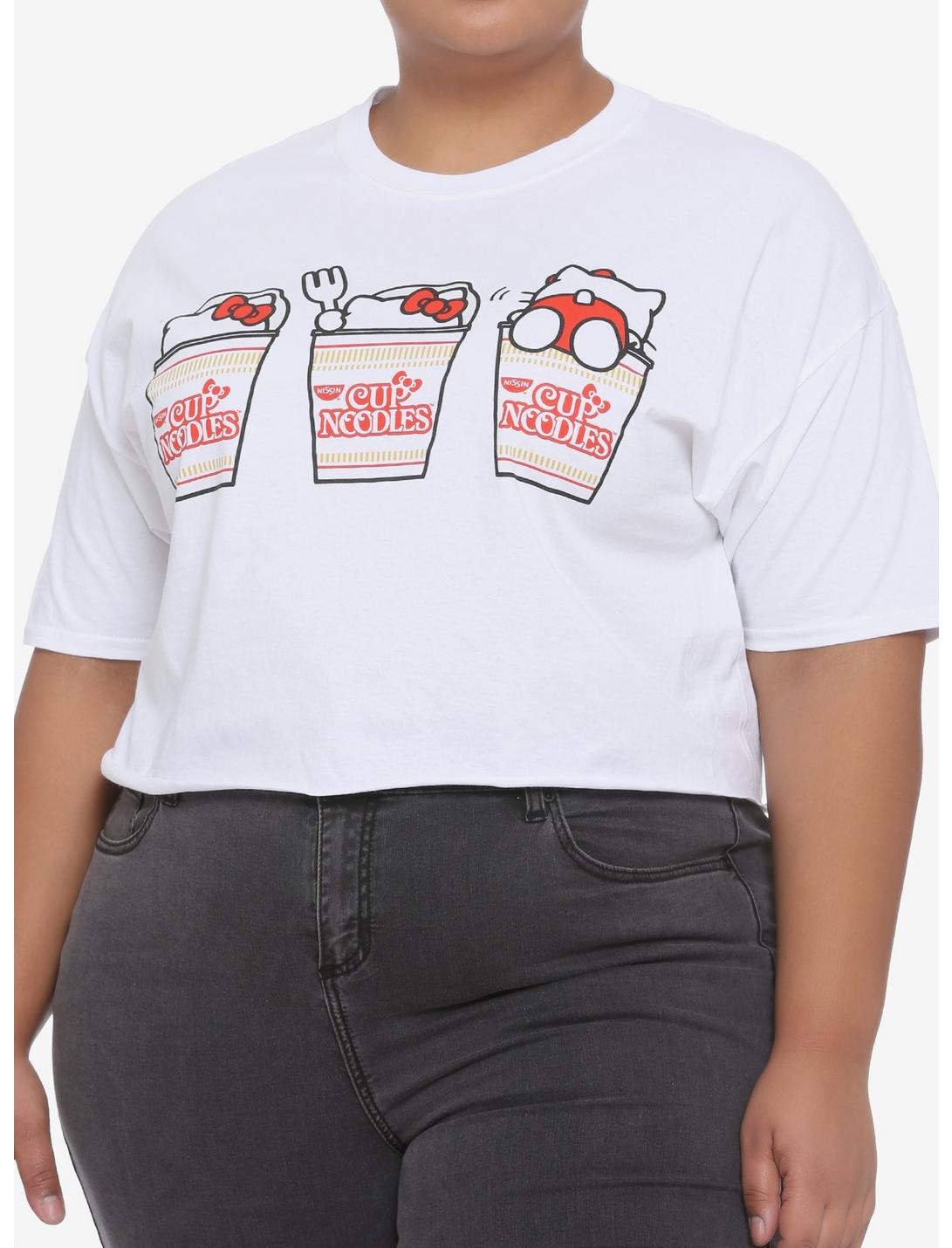 Nissin Cup Noodles X Hello Kitty Climbing Girls Crop T-Shirt Plus Size, MULTI, hi-res