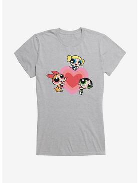 The Powerpuff Girls Heart Glow Girls T-Shirt, HEATHER, hi-res