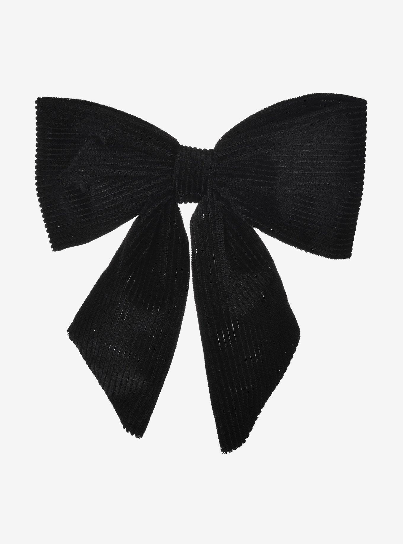 Black Velvet Bow Hair Clip, , hi-res