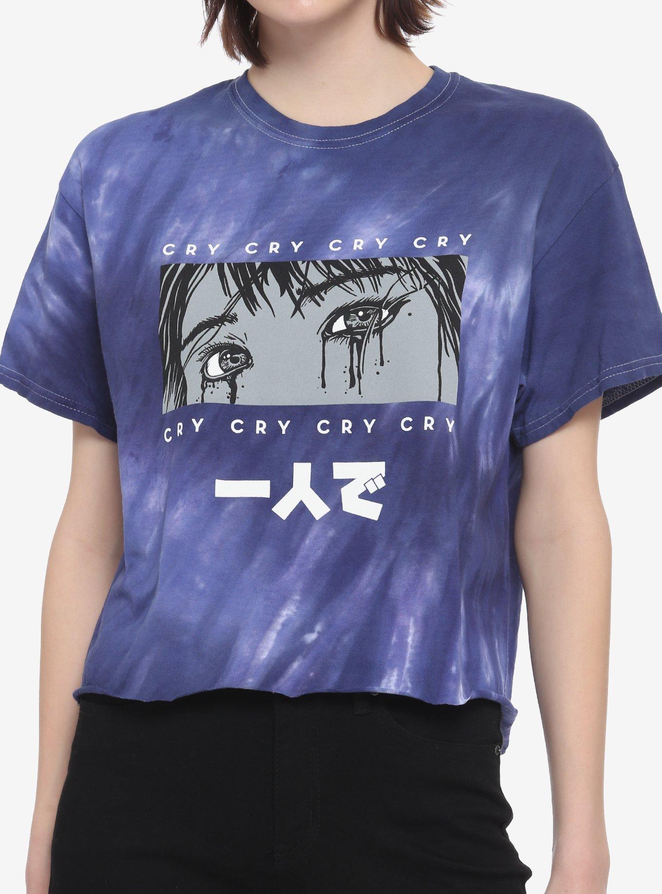 Sad Boys Tie-Dye Girls Crop T-Shirt, BLACK, hi-res