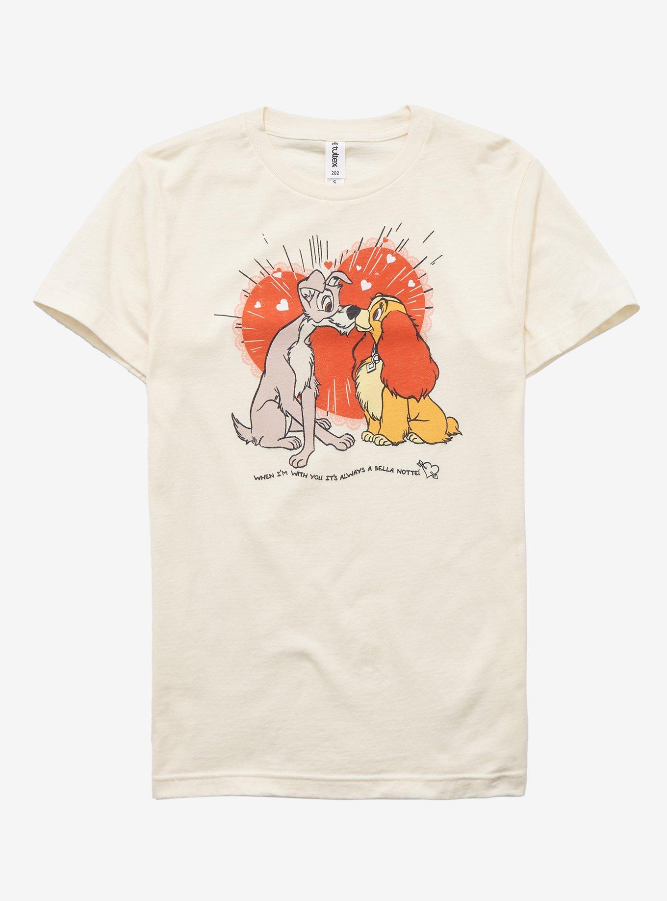 Disney Lady And The Tramp Valentines Boyfriend Fit Girls T-Shirt, MULTI, hi-res