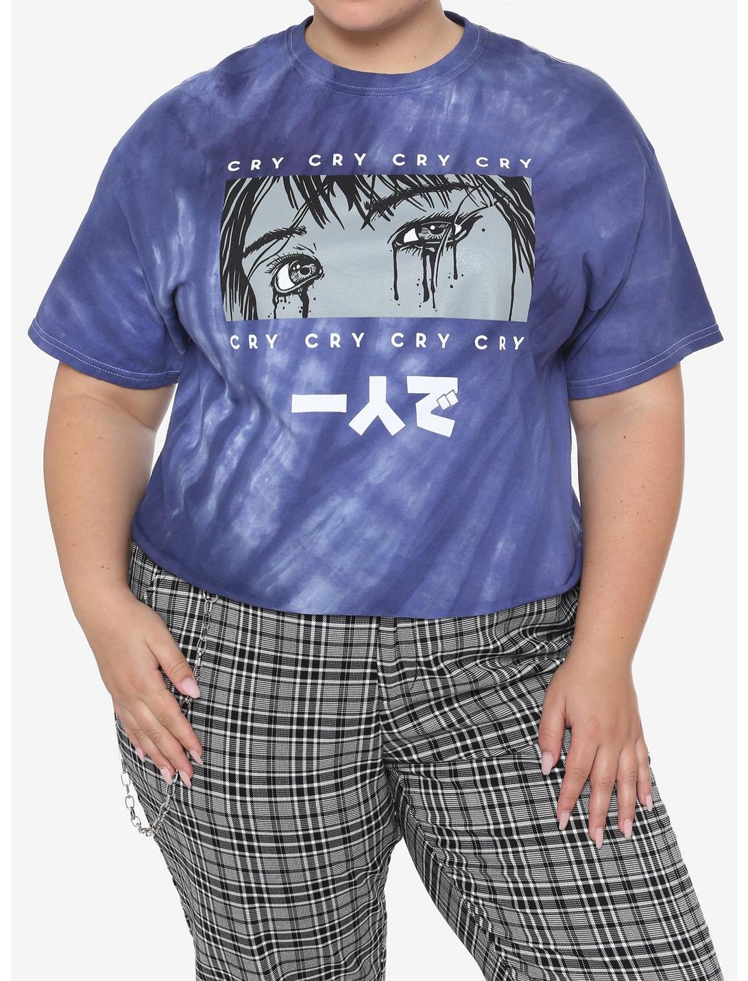 Sad Boys Tie-Dye Girls Crop T-Shirt Plus Size, MULTI, hi-res