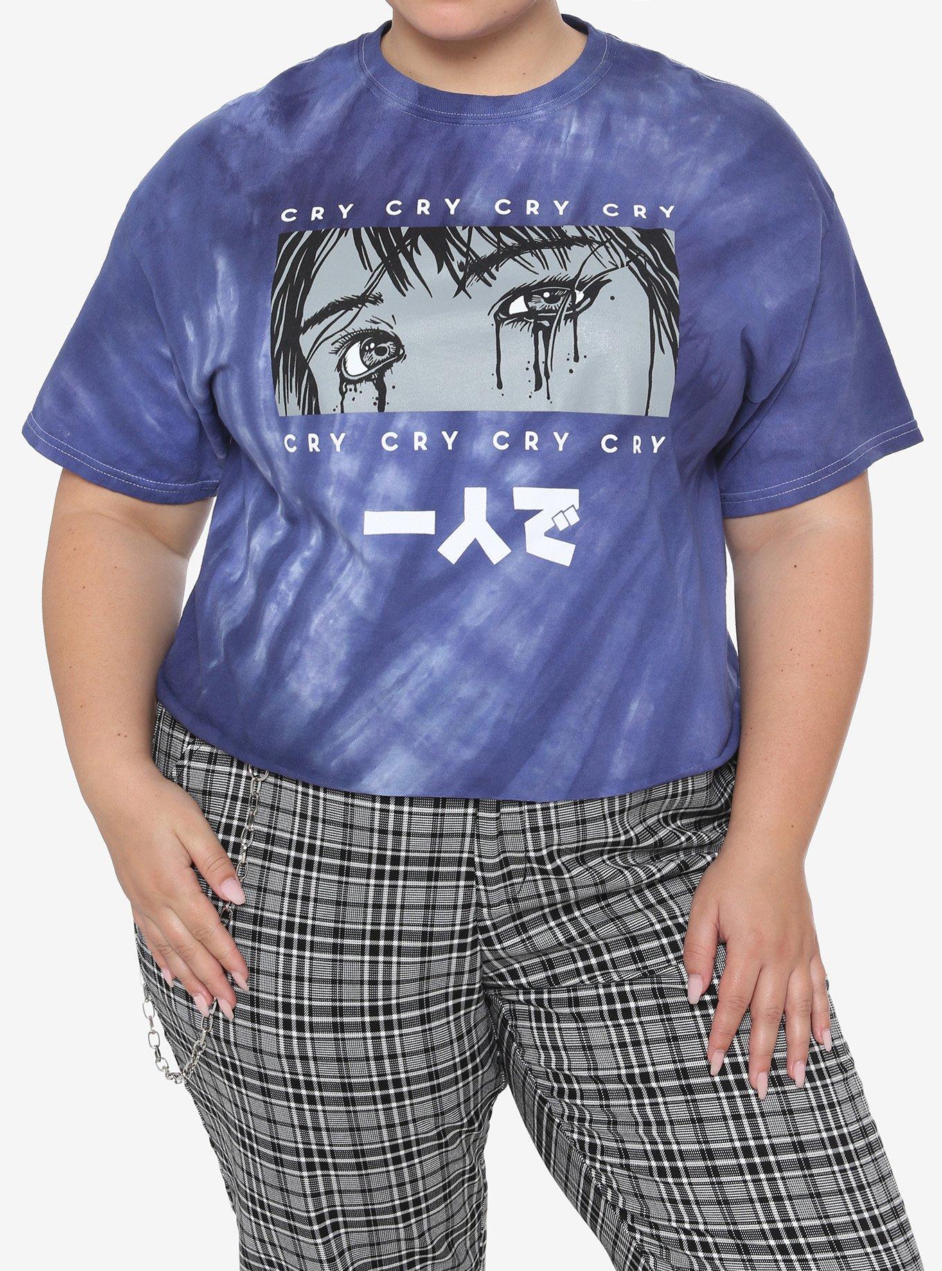 Sad Boys Tie-Dye Girls Crop T-Shirt Plus Size, MULTI, hi-res