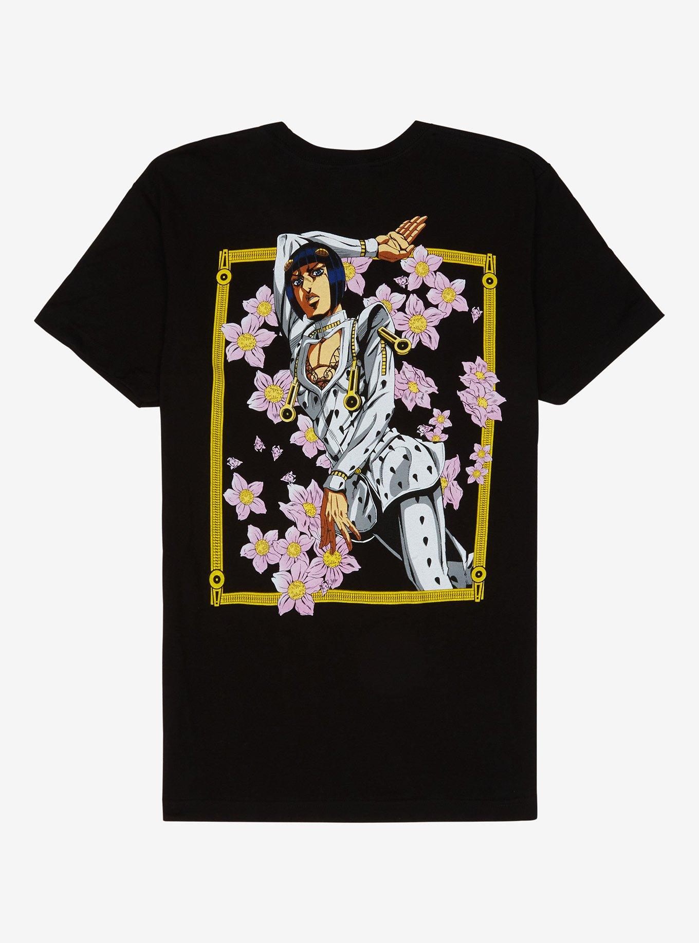 JoJo's Bizarre Adventure Bruno Bucciarati Floral T-Shirt - BoxLunch Exclusive, BLACK, hi-res