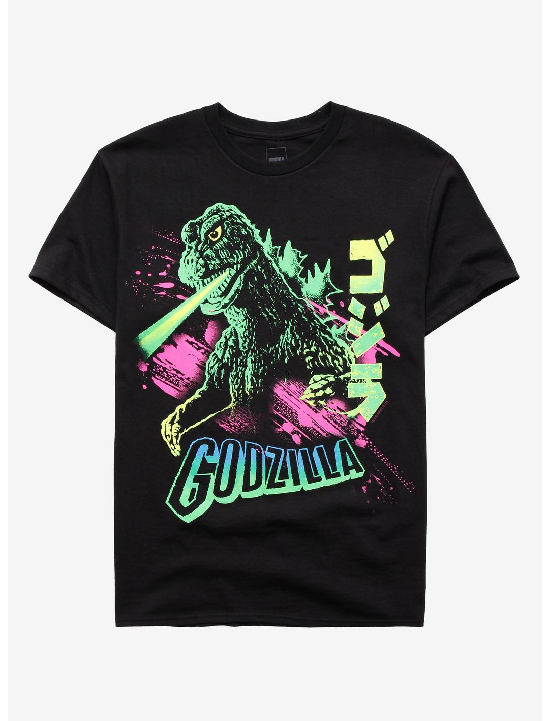 Godzilla Neon Art T-Shirt, BLACK, hi-res
