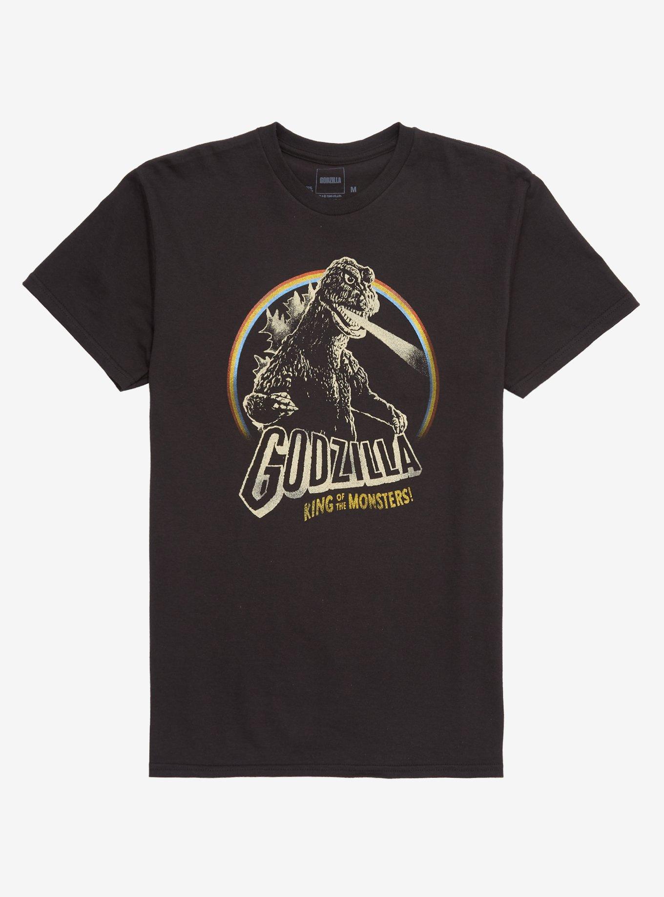 Godzilla Rainbow Frame T-Shirt, BLACK, hi-res