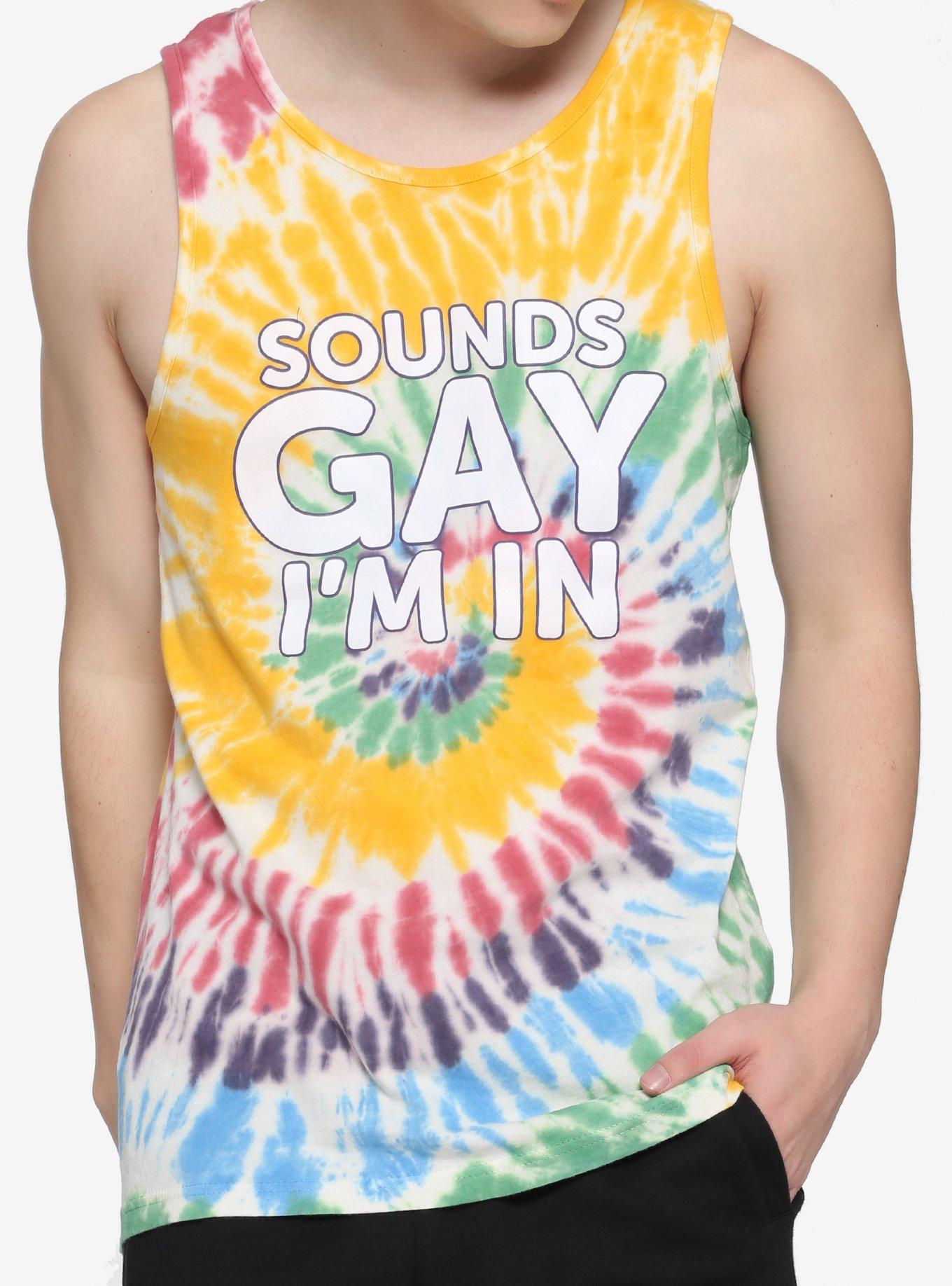 Sounds Gay I'm In Tie-Dye Tank Top, RAINBOW, hi-res
