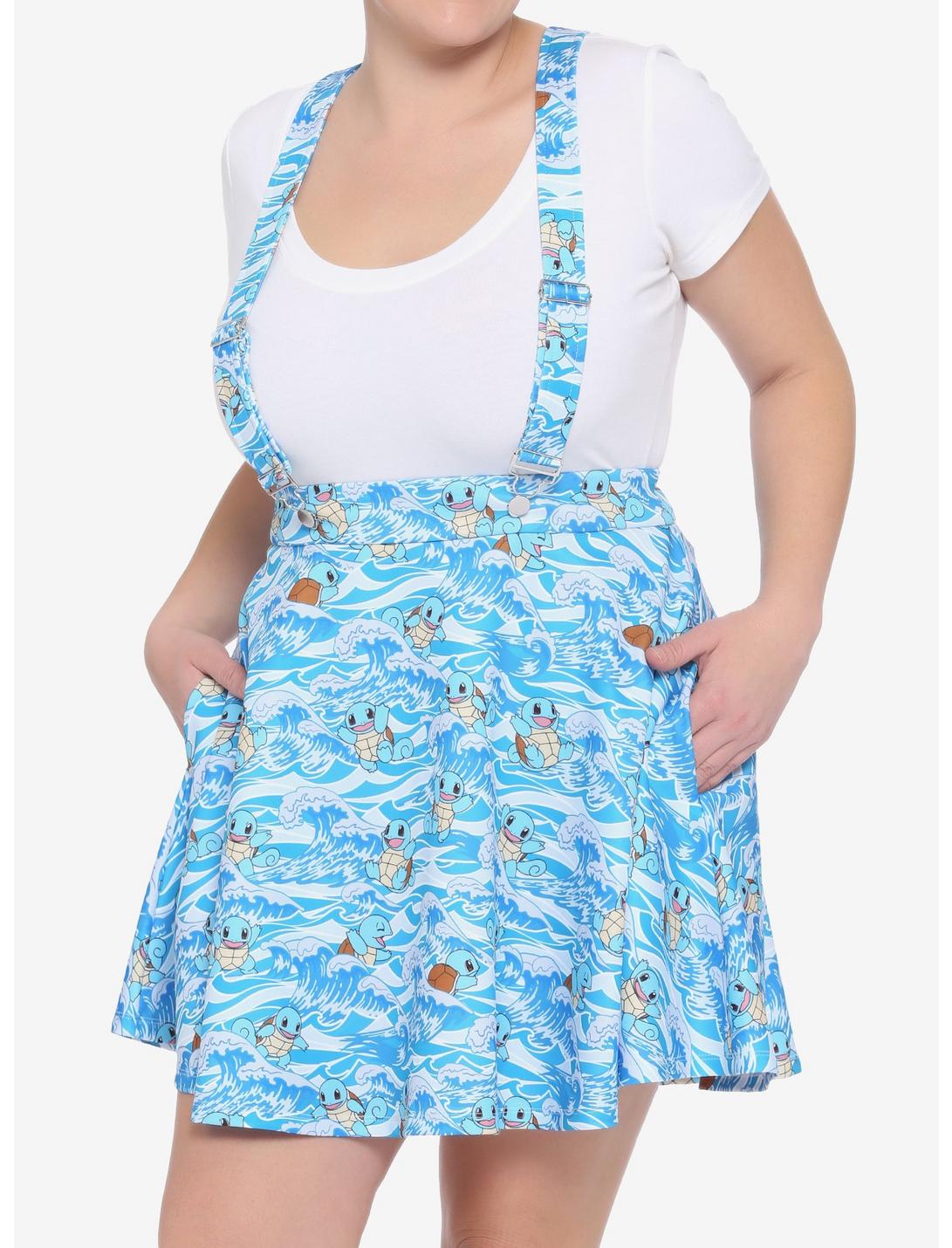 Pokemon Squirtle Wave Suspender Skirt Plus Size, BLUE, hi-res