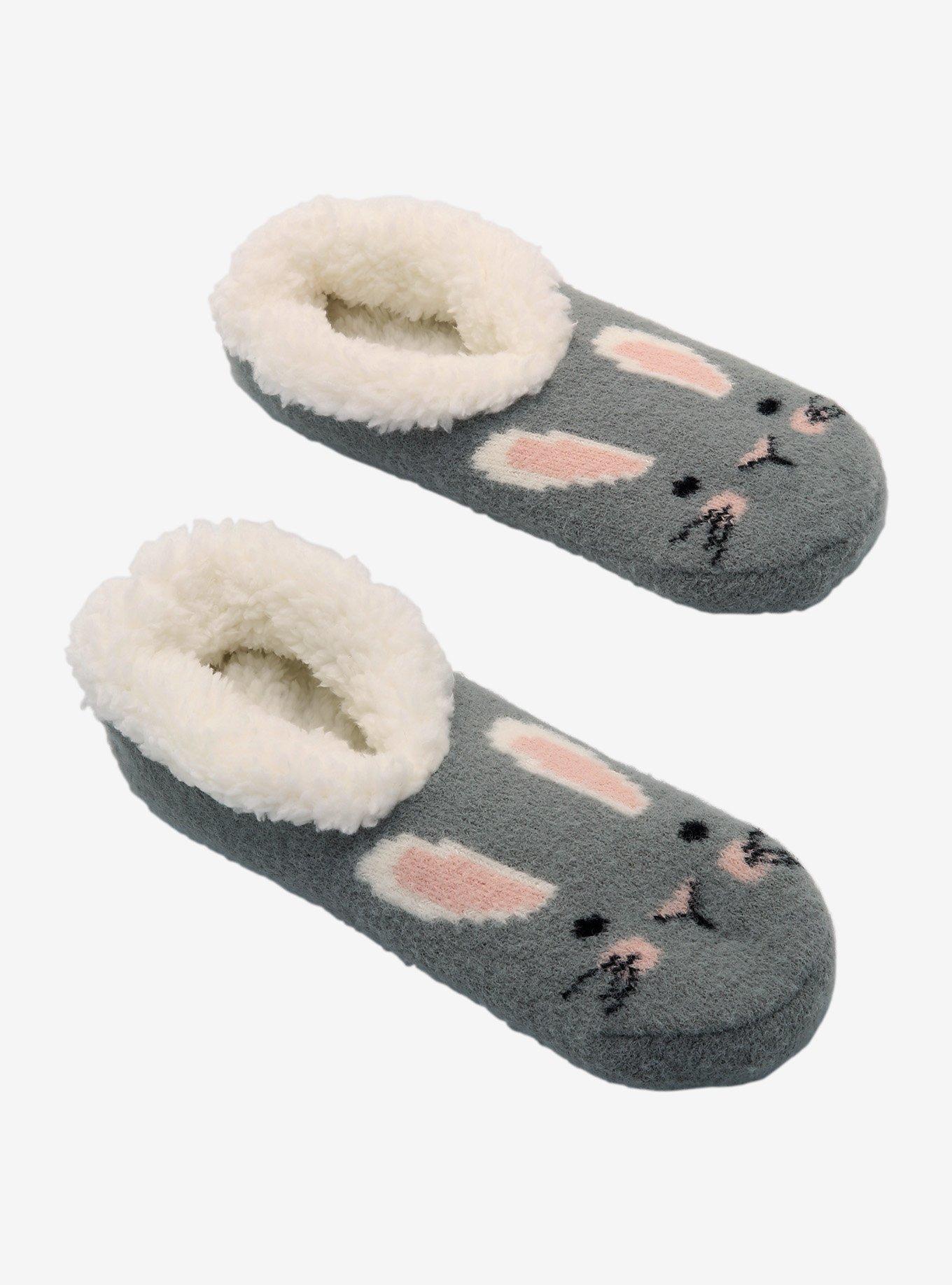 Grey Bunny Cozy Slippers, , hi-res