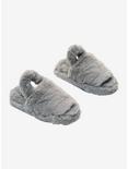 Grey Fuzzy Cozy Slide Slippers, , hi-res