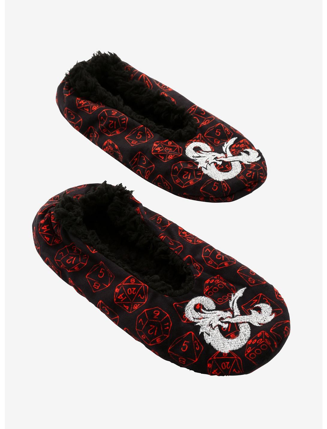 Dungeons & Dragons Dice Cozy Slippers, BLACK, hi-res