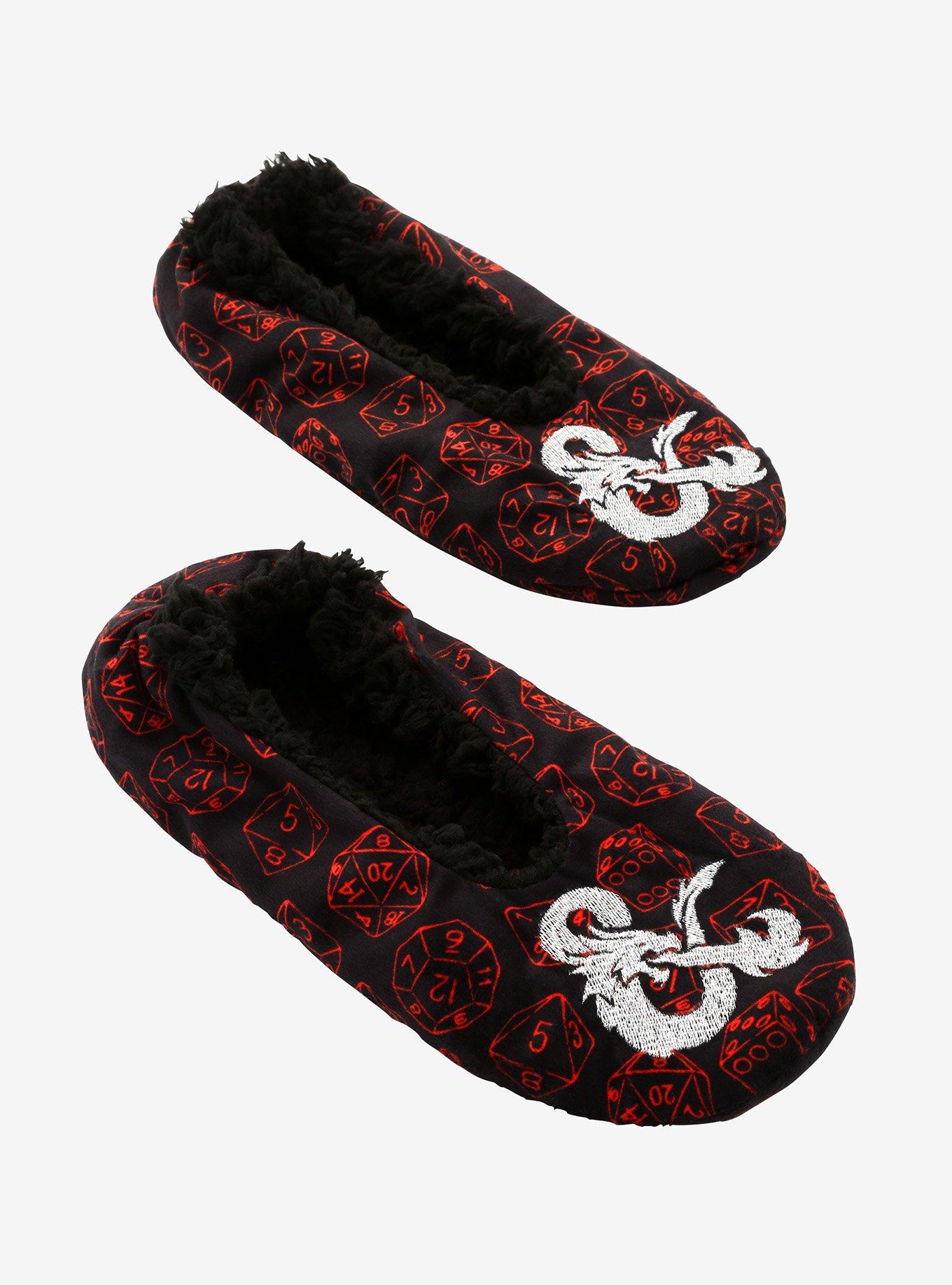 Dungeons & Dragons Dice Cozy Slippers, BLACK, hi-res