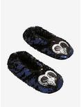 The Nightmare Before Christmas Jack & Sally Sequin Cozy Slippers, BLACK, hi-res
