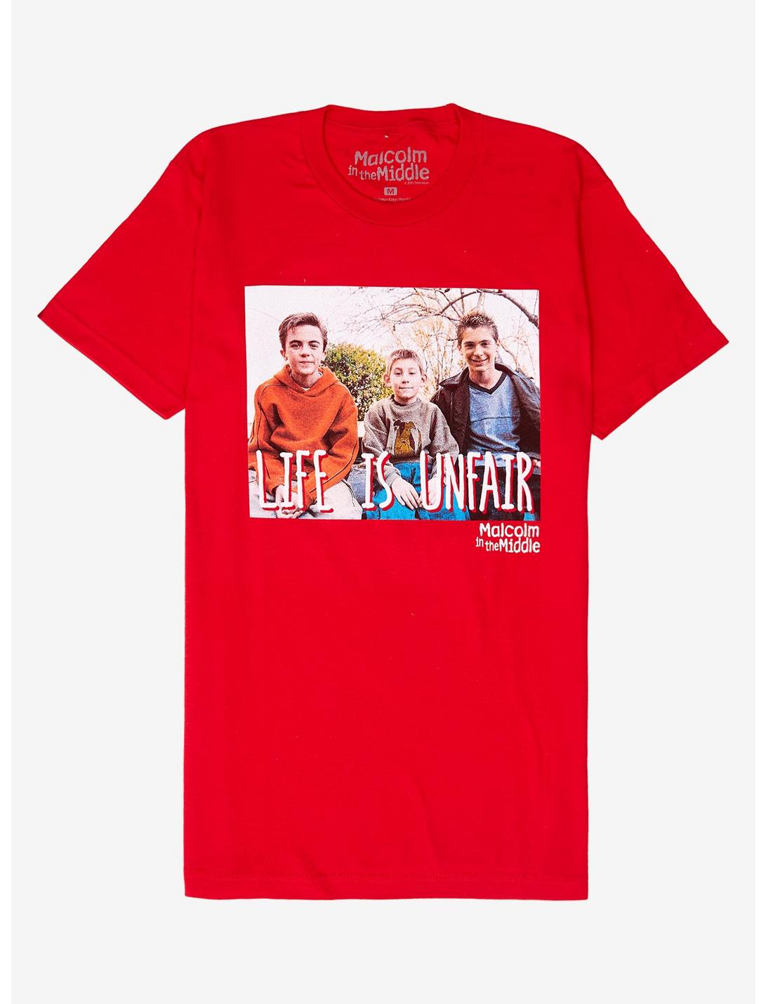 Malcolm In The Middle Life Is Unfair Trio T-Shirt, RED, hi-res