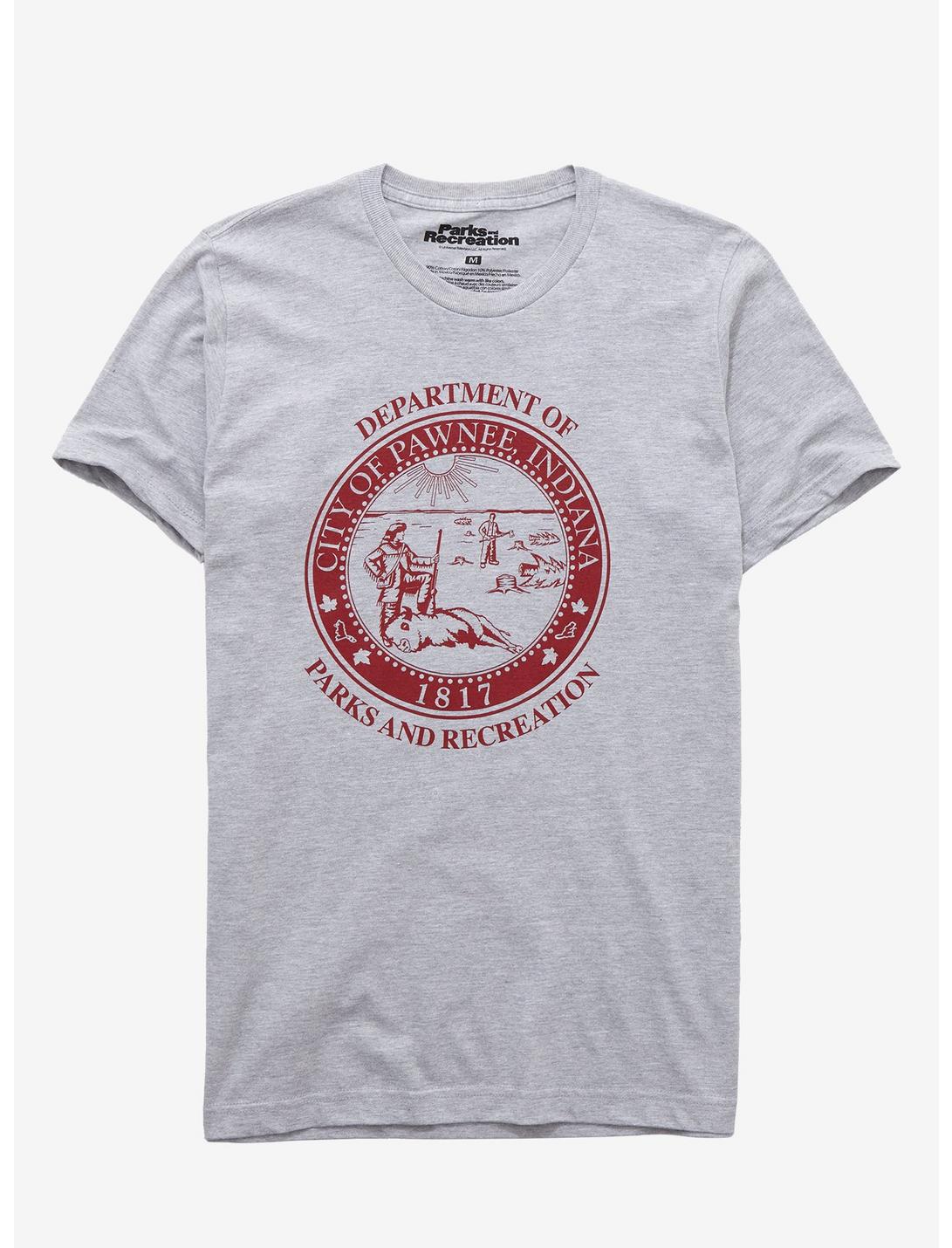 Parks And Recreation City Of Pawnee Seal T-Shirt, HEATHER, hi-res