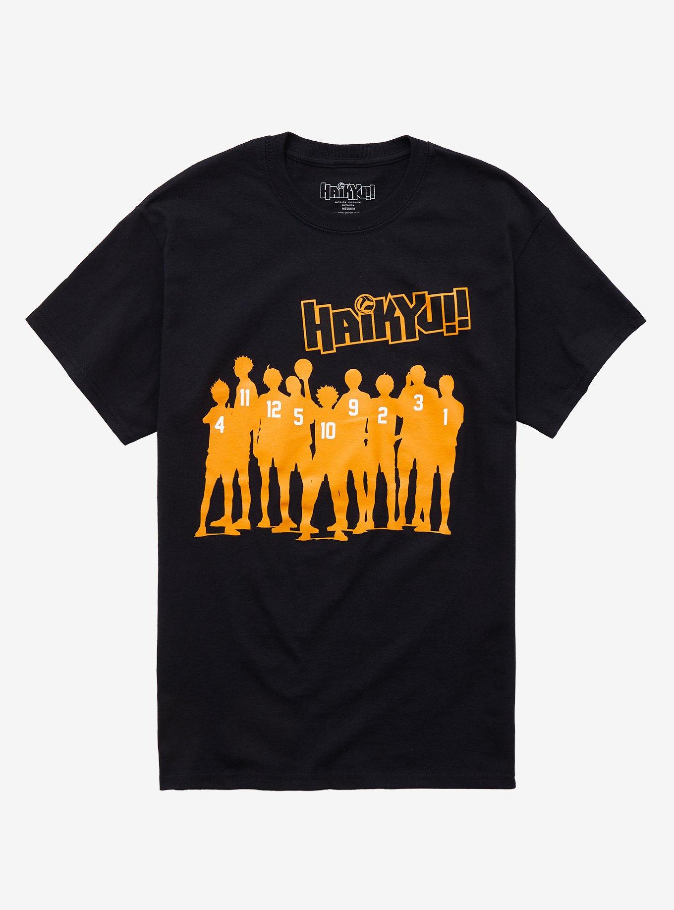 Haikyu!! Team Silhouette & Numbers T-Shirt, BLACK, hi-res