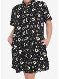 Planchette Button-Up Dress Plus Size, BLACK, hi-res