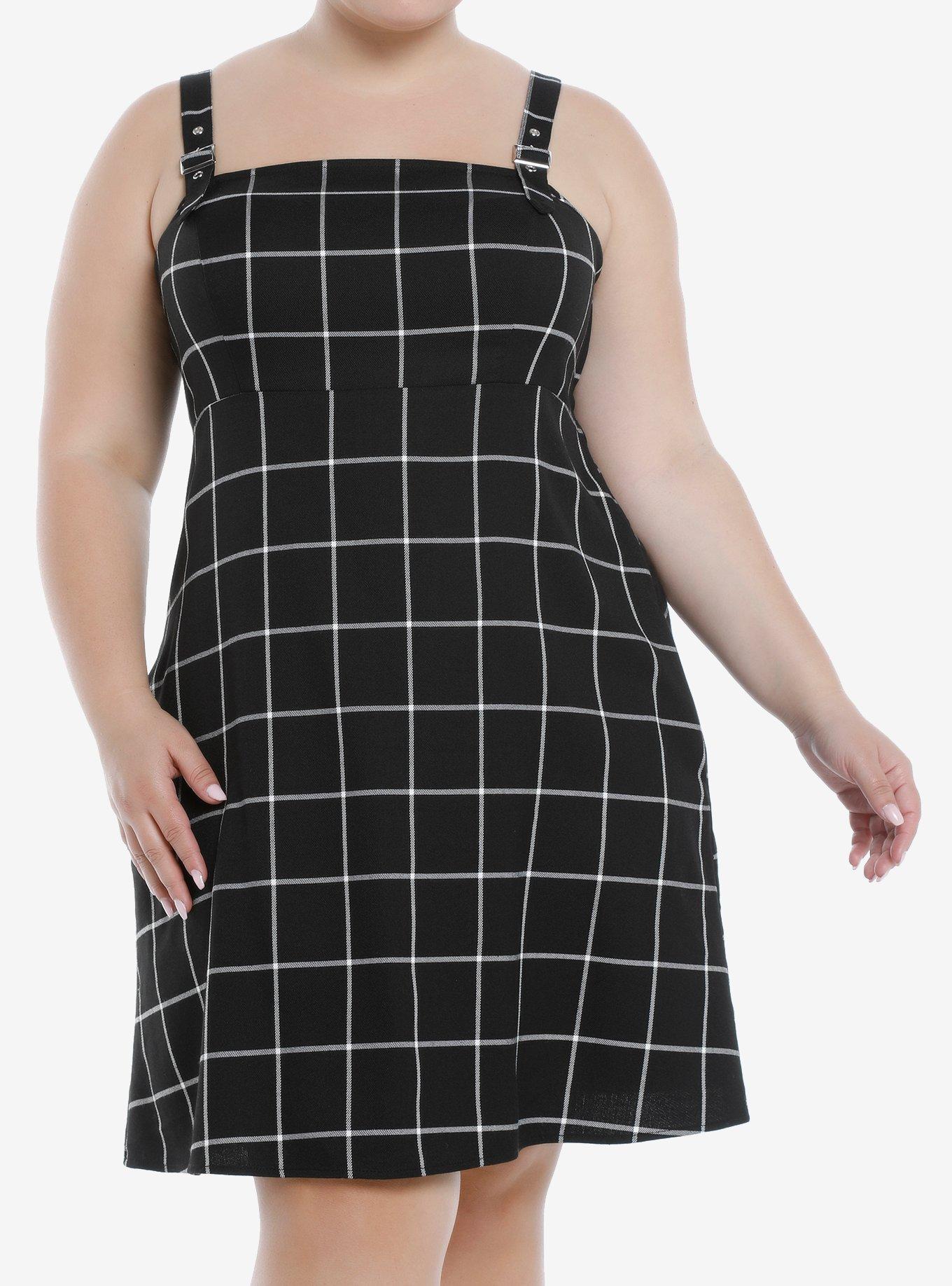 Black & White Buckle Strap Dress Plus Size Hot Topic