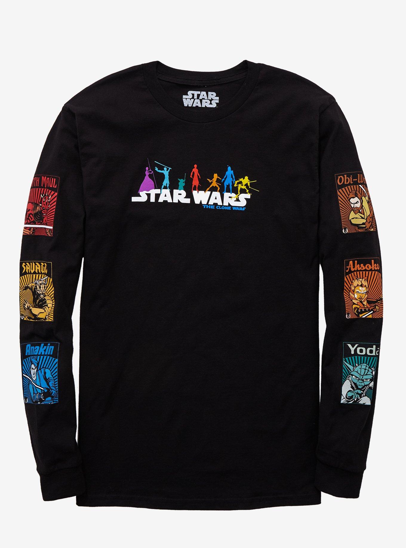 Our Universe Star Wars The Clone Wars Characters Long Sleeve T-Shirt - BoxLunch Exclusive, BLACK, hi-res