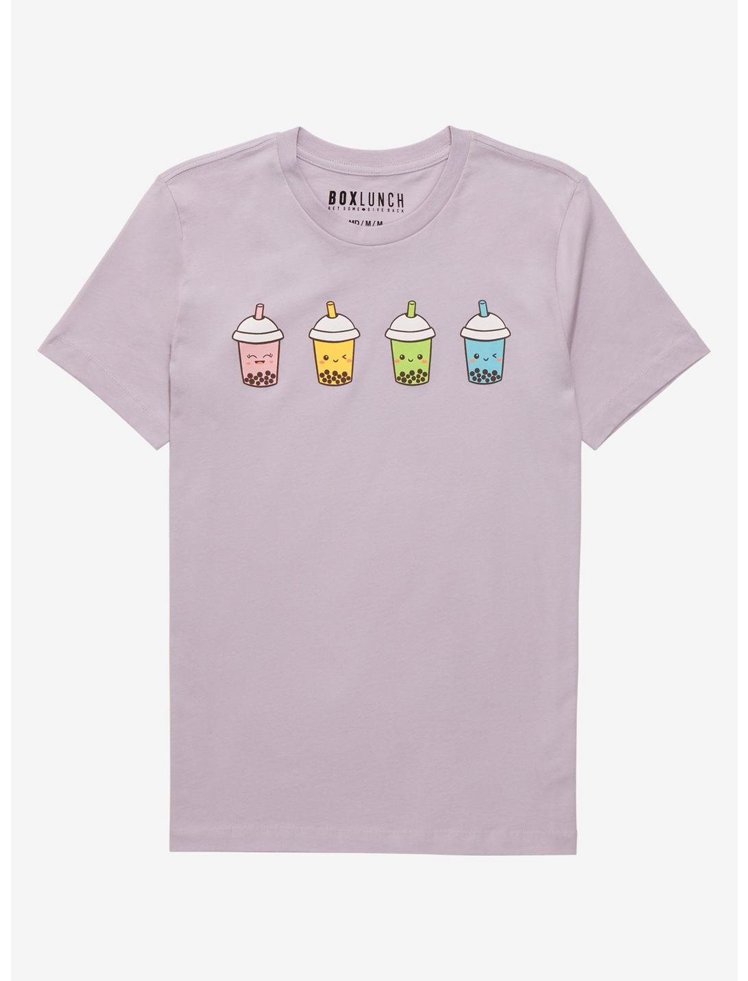 Boba Cups Lineup Women's T-Shirt - BoxLunch Exclusive, LILAC, hi-res