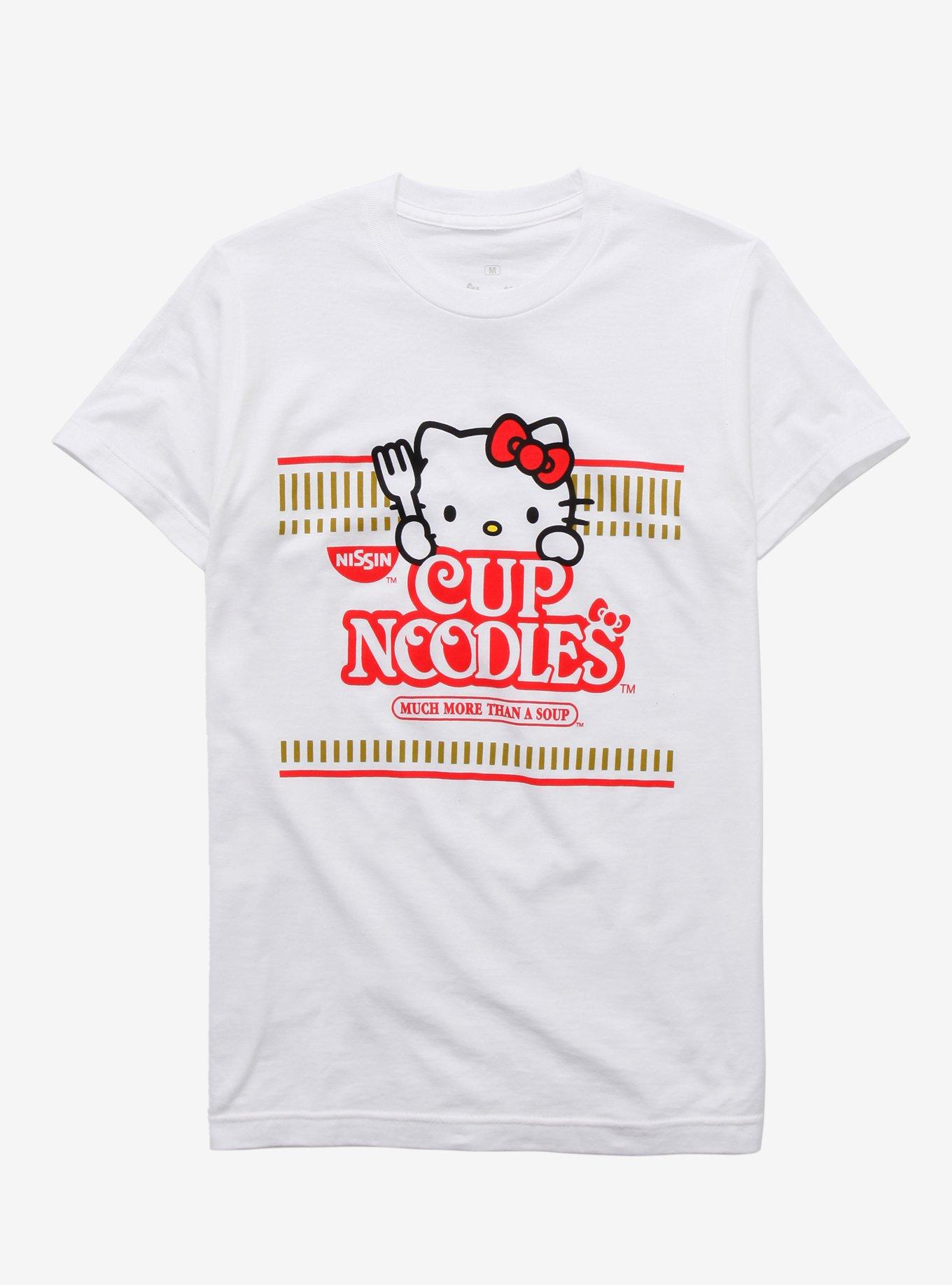 Nissin Cup Noodles x Hello Kitty Logo Women's T-Shirt - BoxLunch Exclusive, WHITE, hi-res