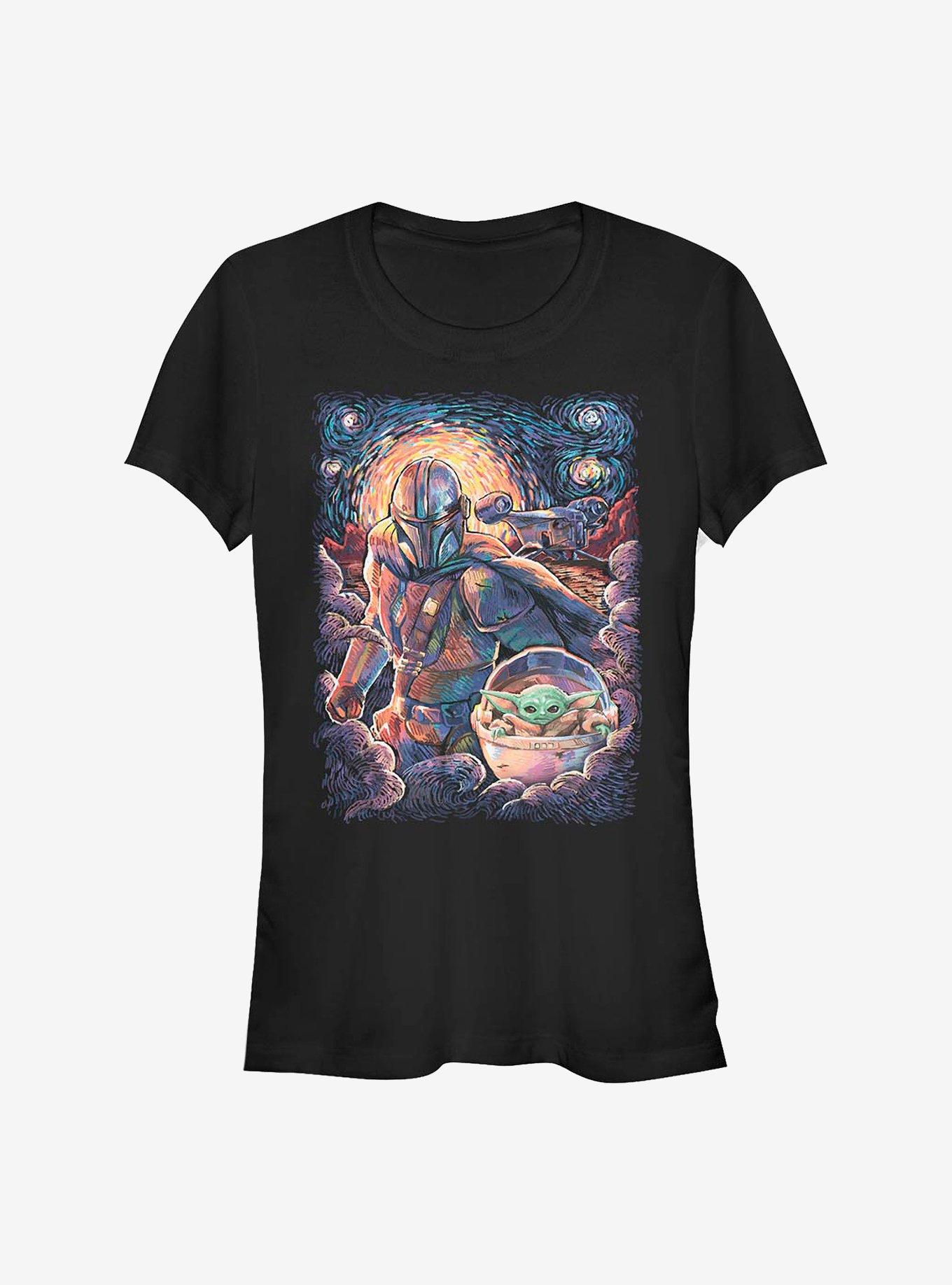 Star Wars The Mandalorian Mando And The Child Starry Night Girls T-Shirt, , hi-res