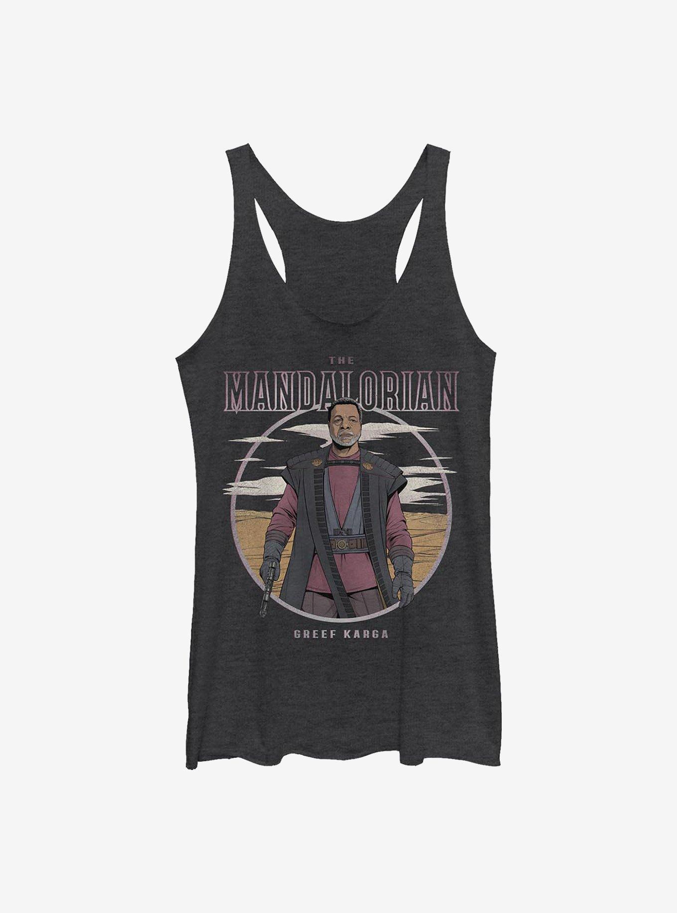 Star Wars The Mandalorian Greef Karga Portrait Girls Tank, BLK HTR, hi-res