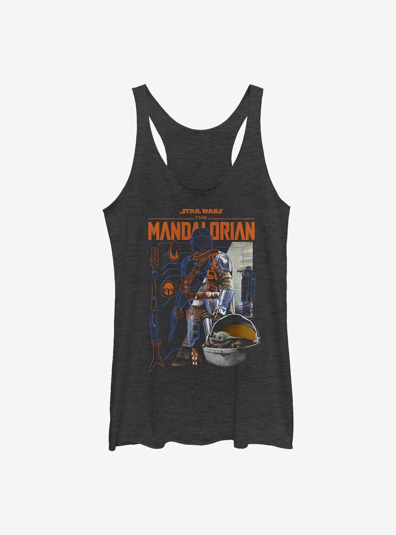 Star Wars The Mandalorian Mando Components Girls Tank, BLK HTR, hi-res