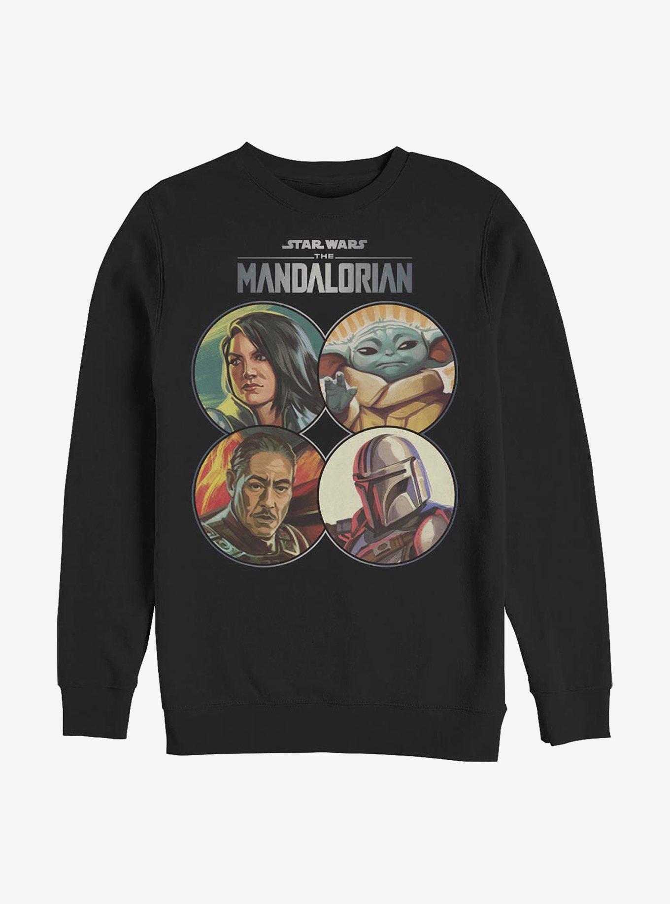 Star Wars The Mandalorian Main Crew Coins Crew Sweatshirt, BLACK, hi-res