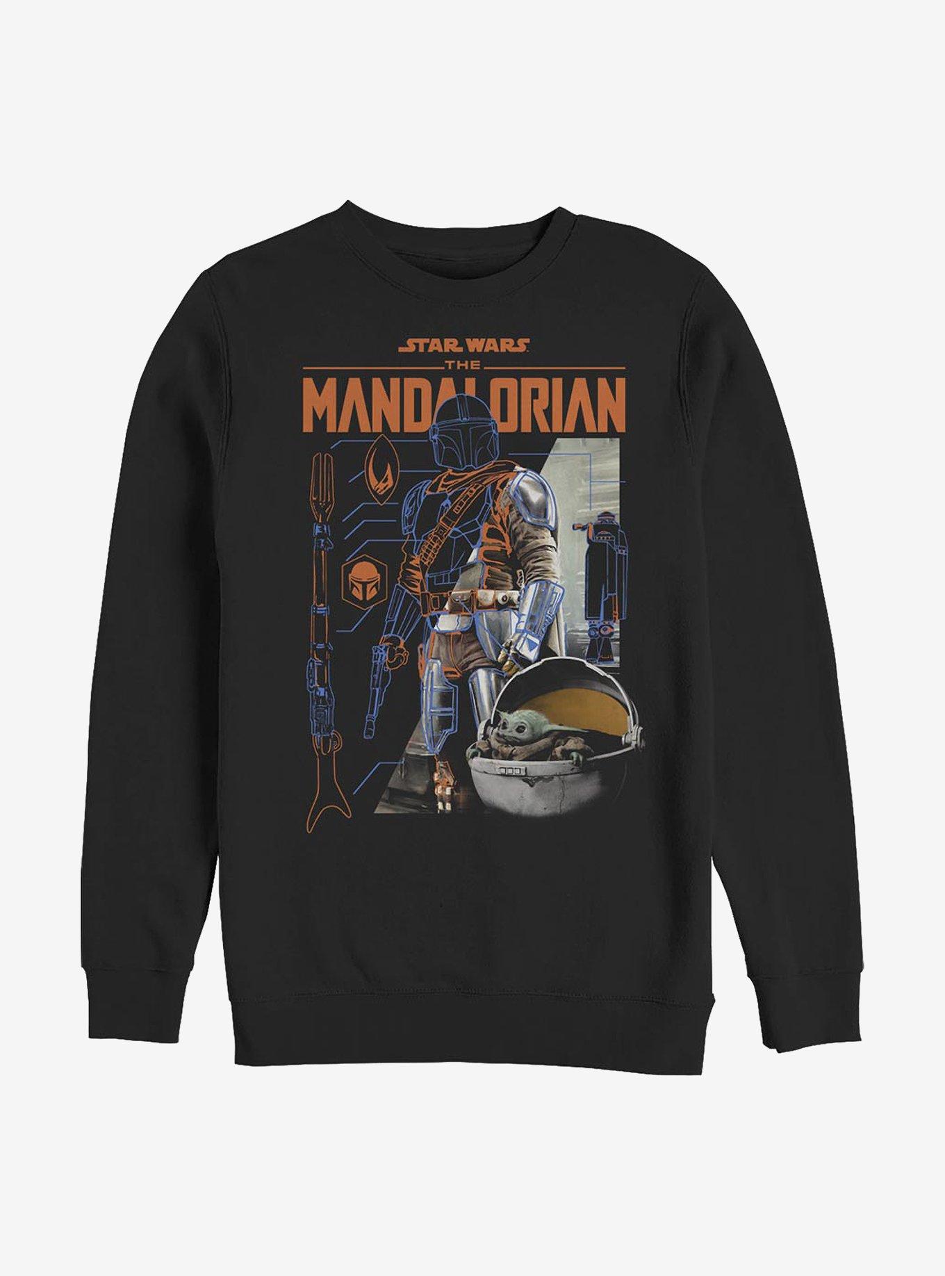 Star Wars The Mandalorian Mando Components Crew Sweatshirt, BLACK, hi-res