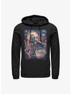 Star Wars The Mandalorian Mando And The Child Starry Night Hoodie, , hi-res