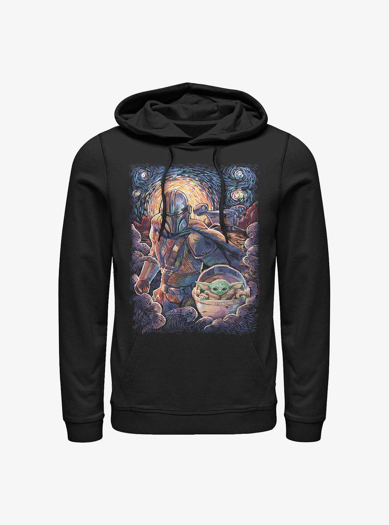 Star Wars The Mandalorian Mando And The Child Starry Night Hoodie, , hi-res