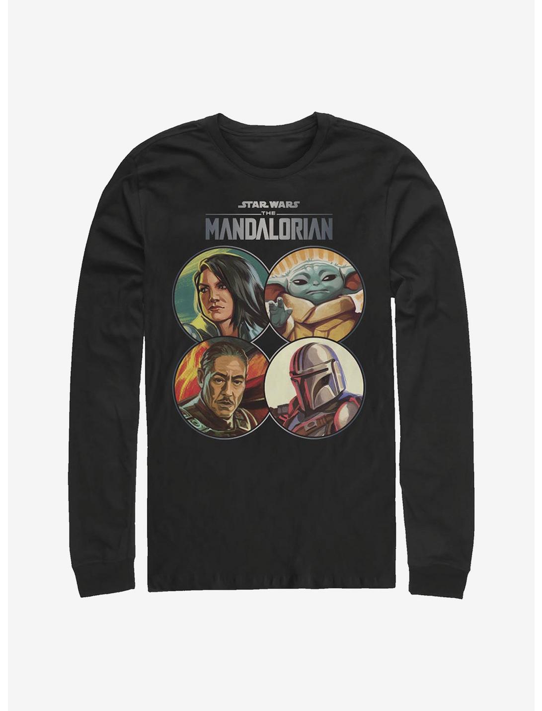 Star Wars The Mandalorian Main Crew Coins Long-Sleeve T-Shirt, BLACK, hi-res