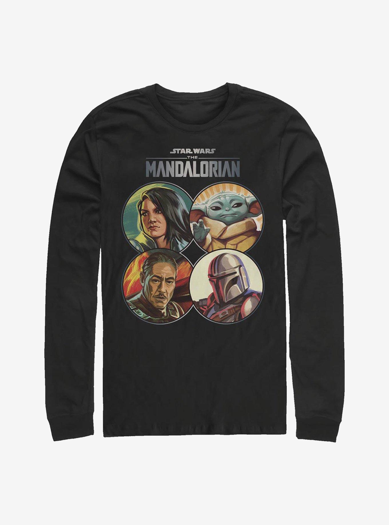 Star Wars The Mandalorian Main Crew Coins Long-Sleeve T-Shirt, BLACK, hi-res
